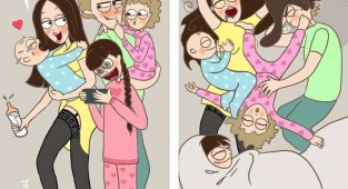 Забавные комиксы о семейной жизни, которые доказывают, что без юмора в ней не выжить (23 фото)