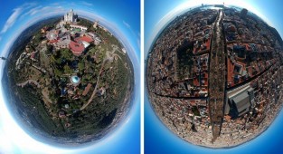 Барселона, похожая на маленькие планеты, в формате 360 градусов (10 фото)