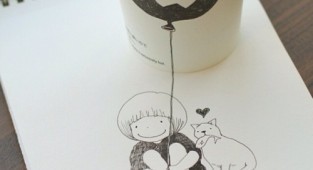 Томоко Синтани (Tomoko Shintani) - Starbucks Drawings (46 работ)