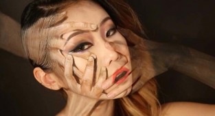 Макияж-иллюзия от корейской художницы, на который хочется взглянуть дважды (20 фото)