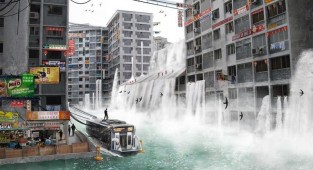 Подводное царство: концепт-художник "затопил" Сингапур (14 фото)