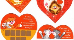 Cards-valenitinki from Marina Fedotova \ Открытки-валенитинки от Марины Федотовой (25 открыток)