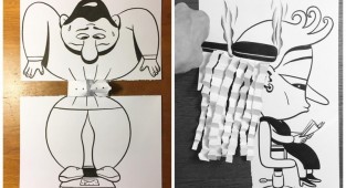Простые и юмористические рисунки, созданные с помощью бумаги и ручки (18 фото)