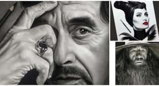 Художник рисует фотографически точные портреты знаменитостей простым карандашом (17 фото)