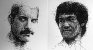 Художественные каракули: необычные портреты филиппинского мастера (9 фото)