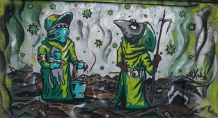 Вирусные стены: граффити про коронавирус от уличных художников из разных стран (20 фото)