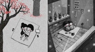 Маленькие милые моменты из жизни супругов, которые создаёт корейский иллюстратор (37 фото)