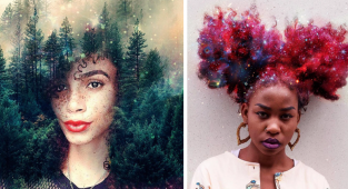 Художник превращает прически в галактики, чтобы чернокожие женщины гордились африканским наследием (13 фото)