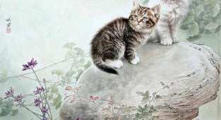 Китайские коты в живописи (31 работ)