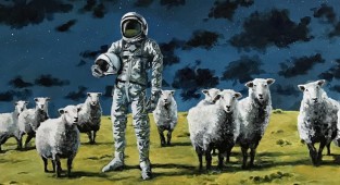 Астронавты на меланхоличных картинах Томаса Крана (8 фото)