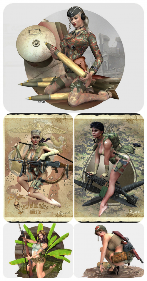 3D military girls - Designer Riguel (55 фото) (эротика)