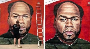 Граффити-художник троллит рэпера 50 Cent (10 фото)