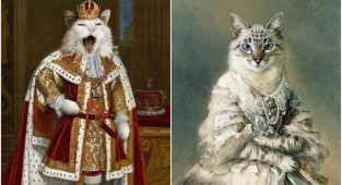 Художница из Москвы превращает котов в королевских особ (30 фото)