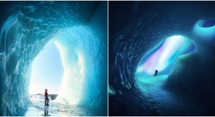 Фотограф переехал в Исландию, и показывает туристам ледяные пещеры (15 фото)