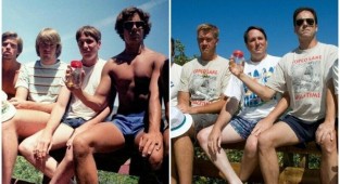 Соблюдая  традицию: компания друзей, которая каждые 5 лет делает один  и тот же снимок, вновь встретилась (11 фото)