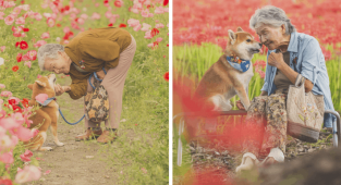 Фотограф снимает трогательные снимки своей бабушки и собаки (32 фото)