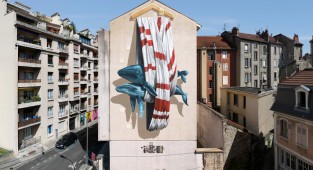 Дуэт уличных художников и их экологические граффити (27 фото)