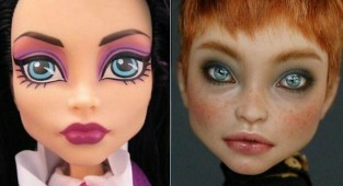Художница «очеловечила» кукол с помощью макияжа (21 фото)