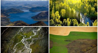 Осінь у горах Казахстану з висоти пташиного польоту