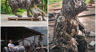 Удивительные скульптуры из металлолома (26 фото + 2 видео)