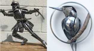 American artist creates amazing animal sculptures from old cutlery (27 photos)