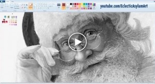 Incredibly realistic image of Santa Claus drawn in Paint