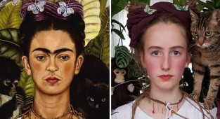 Art for yourself: people creatively and funnyly repeated paintings at home (15 photos)