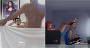 Ghanaian illustrator shows comics about real family life (13 photos)