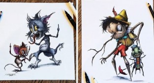 Художник изобразил любимых мультяшек в образе злобных монстров (21 фото)