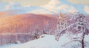 Winter in the paintings of Gustaf Fjaestad (Sweden,1868-1948) (33 works)
