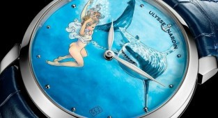 Итальянский художник украсил наручные часы обнажёнными девушками и русалками (8 фото)
