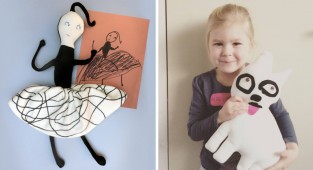 Художница шьет игрушки по мотивам детских рисунков (20 фото)