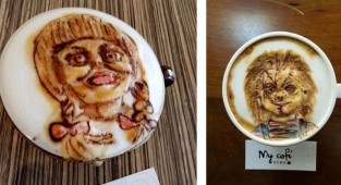3D-ужасы на кофе из молочной пены или кофе с тараканами (16 фото)
