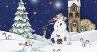 Illustrated by Sandi Goro Evans. New Year cards (22 cards)