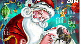 Hand drawn santa calendar
