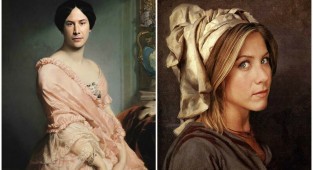 Современное искусство оно такое: классические портреты с лицами знаменитостей (35 фото)