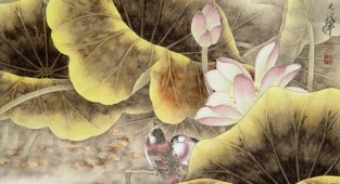 Птахи та квіти (Lou Dahua, китайський живопис) (19 робіт)