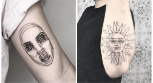 Девушка делает татуировки, от которых двоится в глазах (24 фото)
