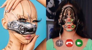 Корейская художница создает невероятные оптические иллюзии на собственном теле (33 фото)