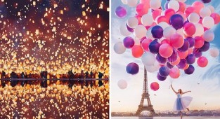 Воздушные шары, небесные фонарики и мыльные пузыри на снимках Кристины Макеевой (31 фото)