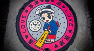 Особенности национального оформления канализационных люков в Японии (31 фото)