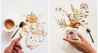 Кофейные рисунки от Джулии Бернарделли (25 фото)