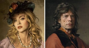 Французский художник рисует портреты знаменитостей в классическом стиле (36 фото)