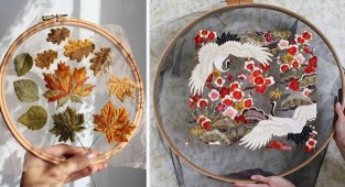 The artist embroiders beautiful paintings (17 photos)