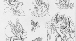 Tattoo Flash - Sheets + Lines set 12 (290 works) (1 part)