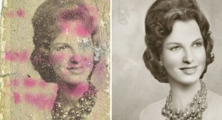 She works real miracles with old photos (20 photos)