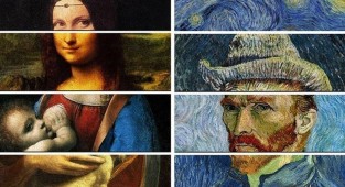 Дизайнер наглядно показал уникальность стилей легендарных художников, объединив 4 их картины в одну (15 фото)