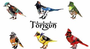 “Torigun”, birds dressed in military uniforms by Japanese artist Sato (13 works)
