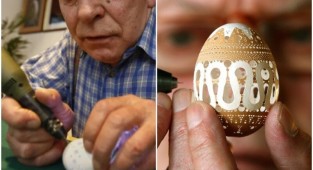 Мужчина из Словении создаёт шедевры из яичной скорлупы (12 фото + 1 видео)