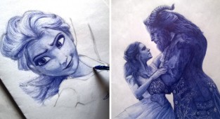 Super-realistic ballpoint pen drawings from a student from Nigeria (18 photos)